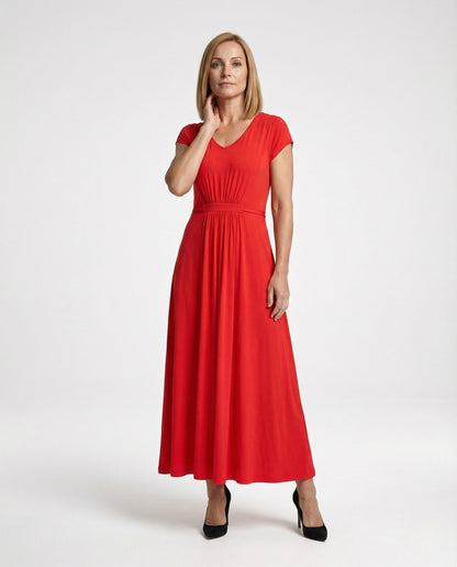 Damen Maxikleid Viskose Jersey Empire-Taille - Norvielle