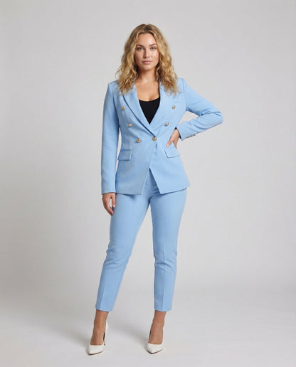 Damen Hosenanzug Zweireihiger Blazer - Norvielle