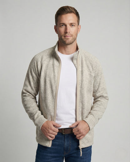 Herren Fleecejacke Stehkragen Schwarz - Norvielle