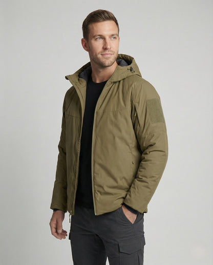 Herren Wattierte Outdoorjacke Mit Kapuze Schwarz - Norvielle
