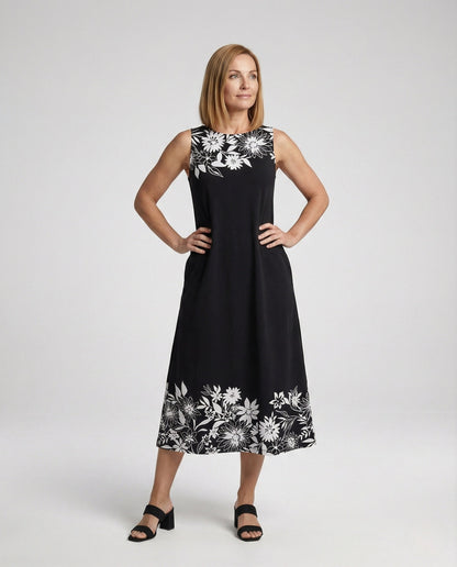 Damen Ärmelloses A-Linien Midikleid Floral - Norvielle