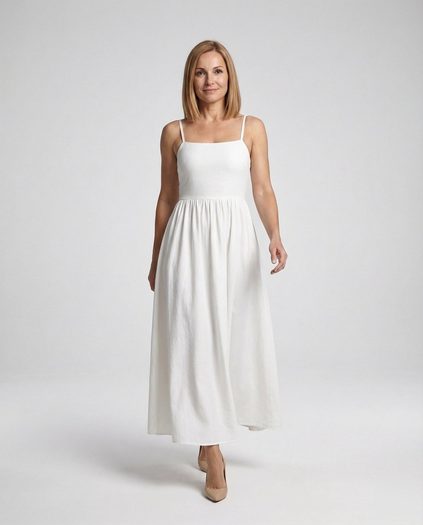 Damen Abendkleid Ärmellos Quadratischer Ausschnitt - Norvielle
