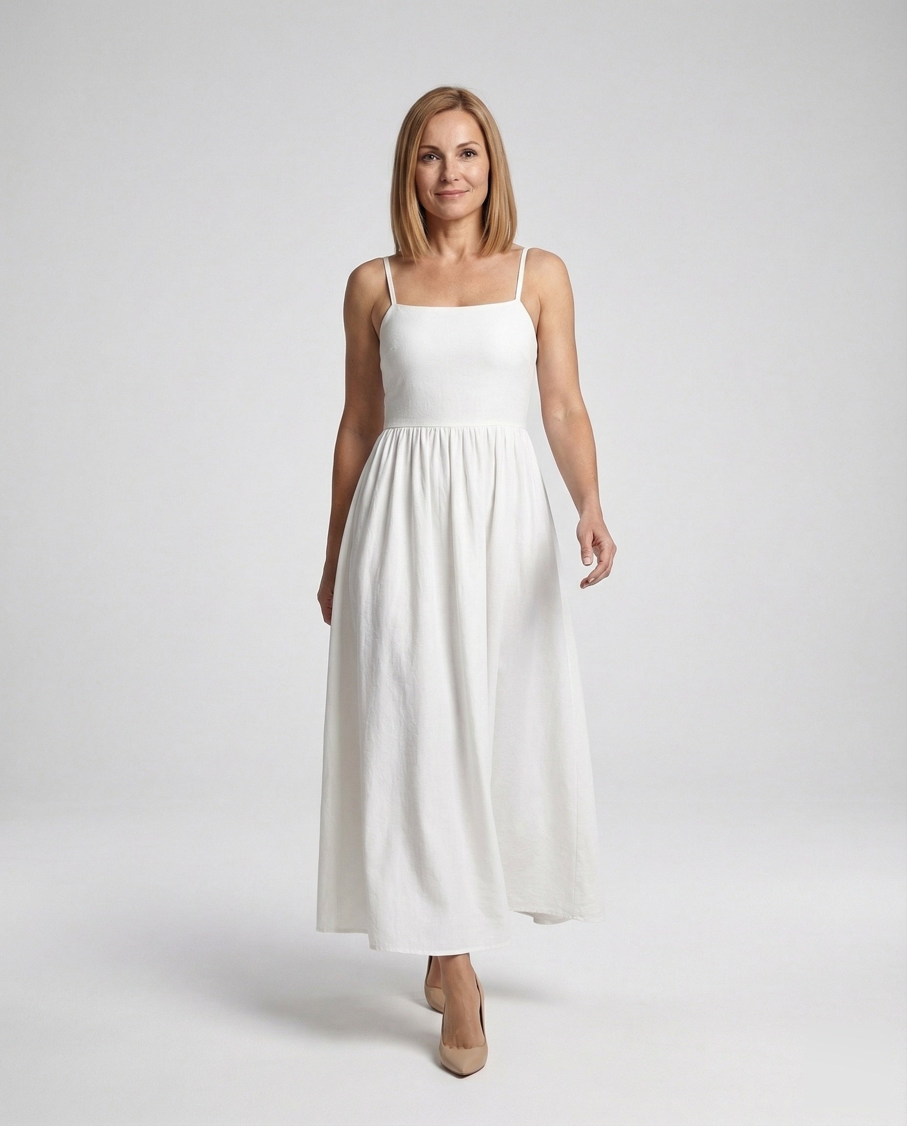 Damen Abendkleid Ärmellos Quadratischer Ausschnitt - Norvielle