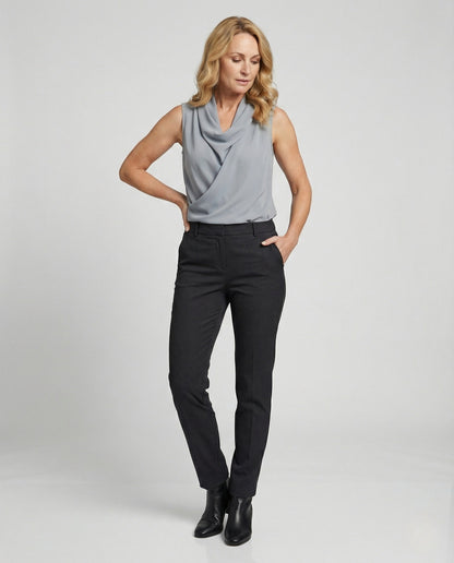 Damen Ärmelloses Georgette mit Schalkragen - Norvielle