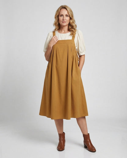 Damen Ärmelloses Latzkleid Faltenrock - Norvielle