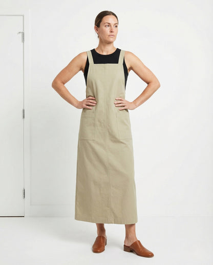 Damen Ärmelloses Maxi-Kleid Baumwolle Mit Seitentaschen - Norvielle