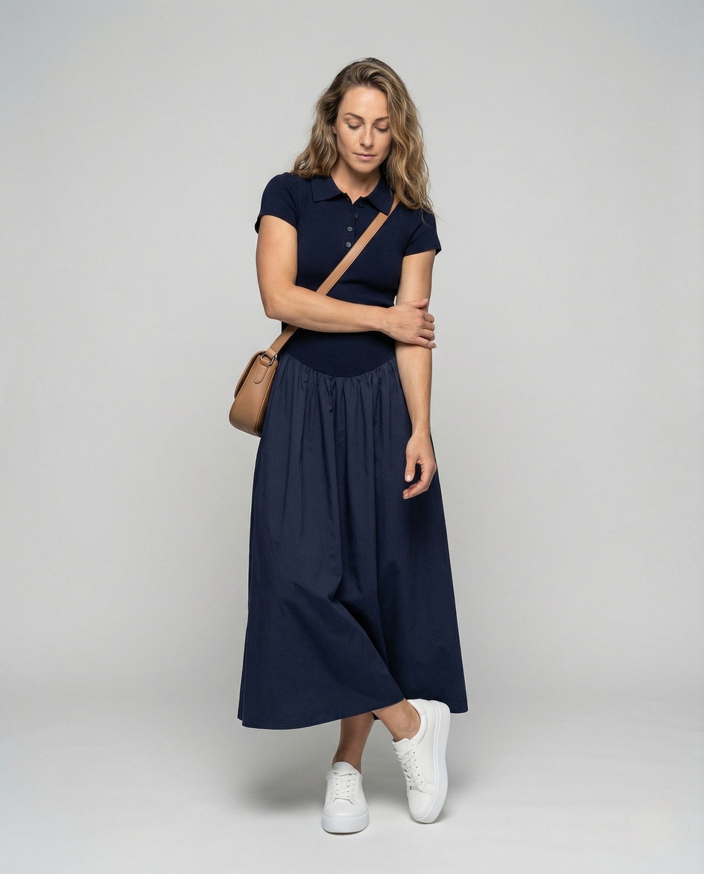 Damen Ärmelloses Maxikleid Polokragen - Norvielle