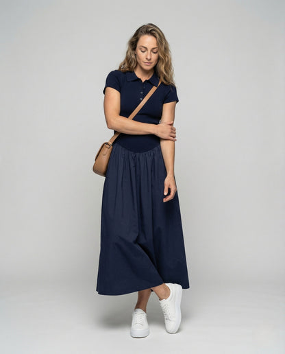 Damen Ärmelloses Maxikleid Polokragen - Norvielle
