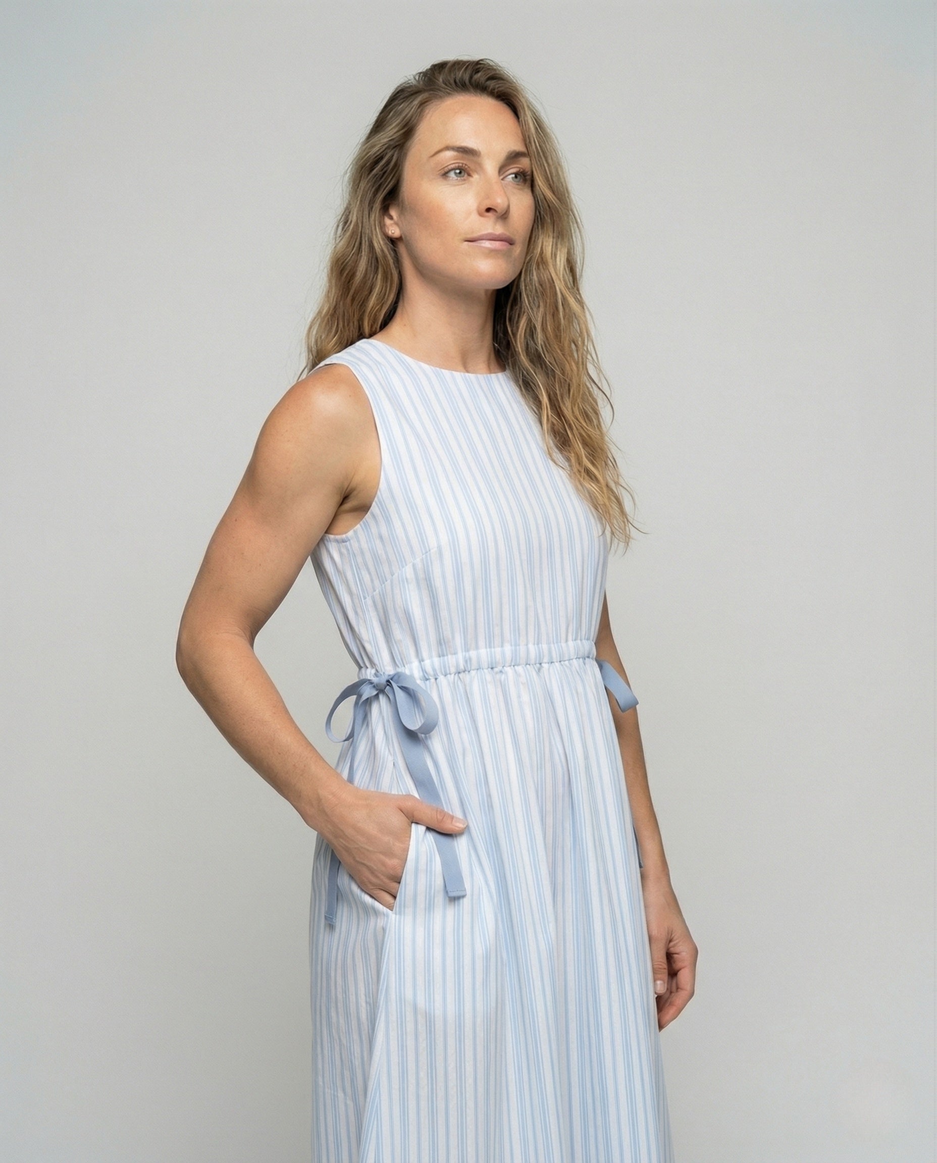 Damen Ärmelloses A-Linien Midikleid mit Tunnelzug - Norvielle