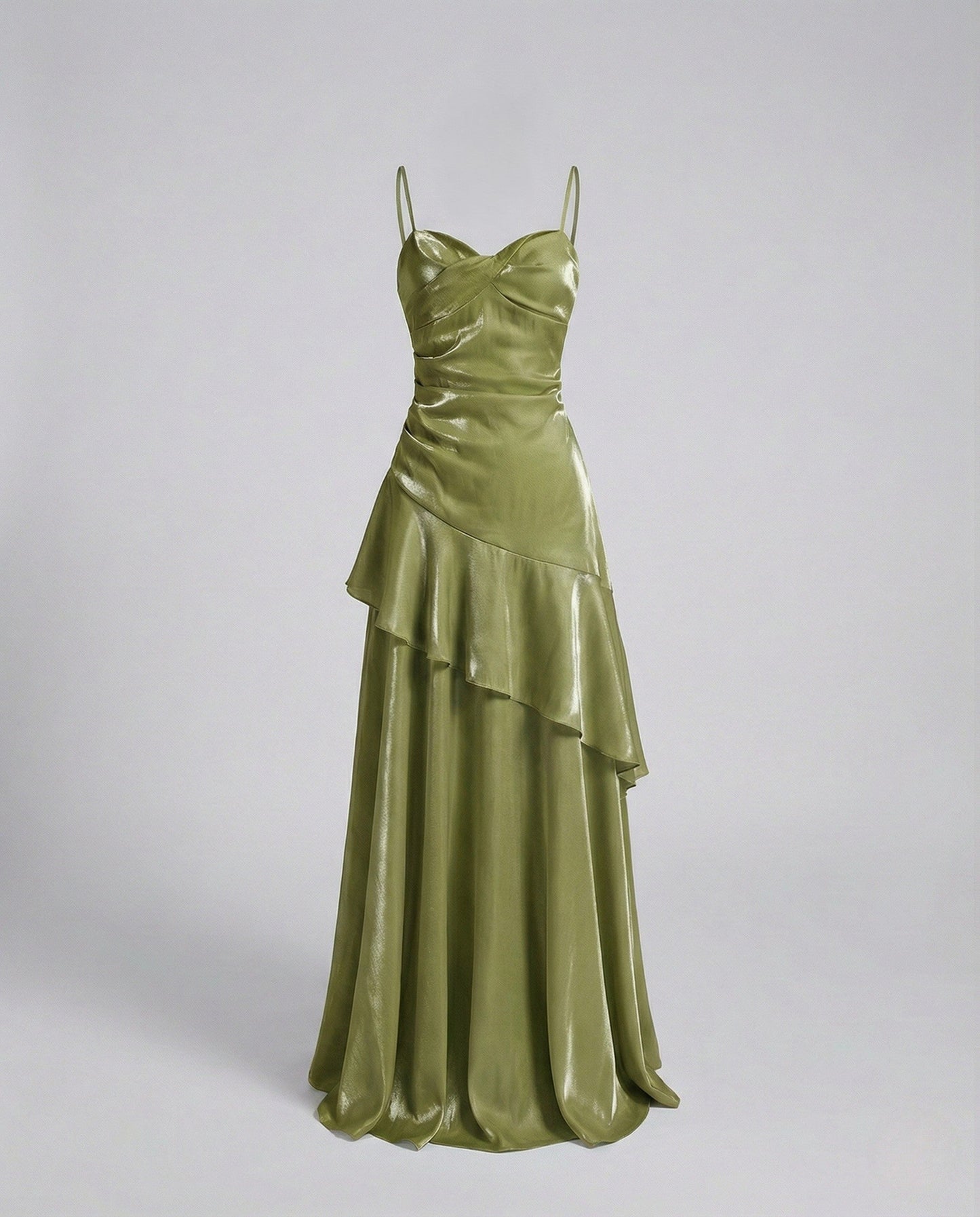 Damen Abendkleid Satin Herz Ausschnitt