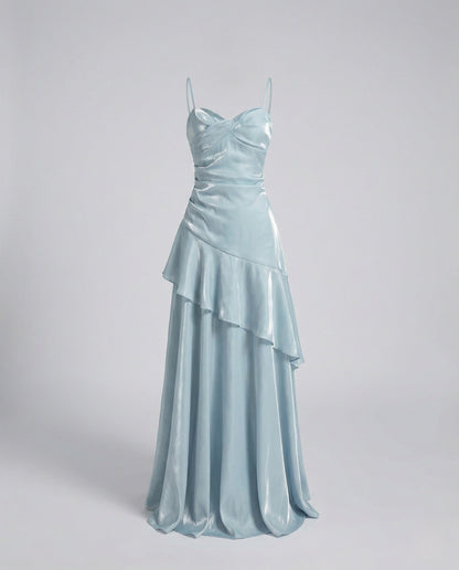 Damen Abendkleid Satin Herz Ausschnitt