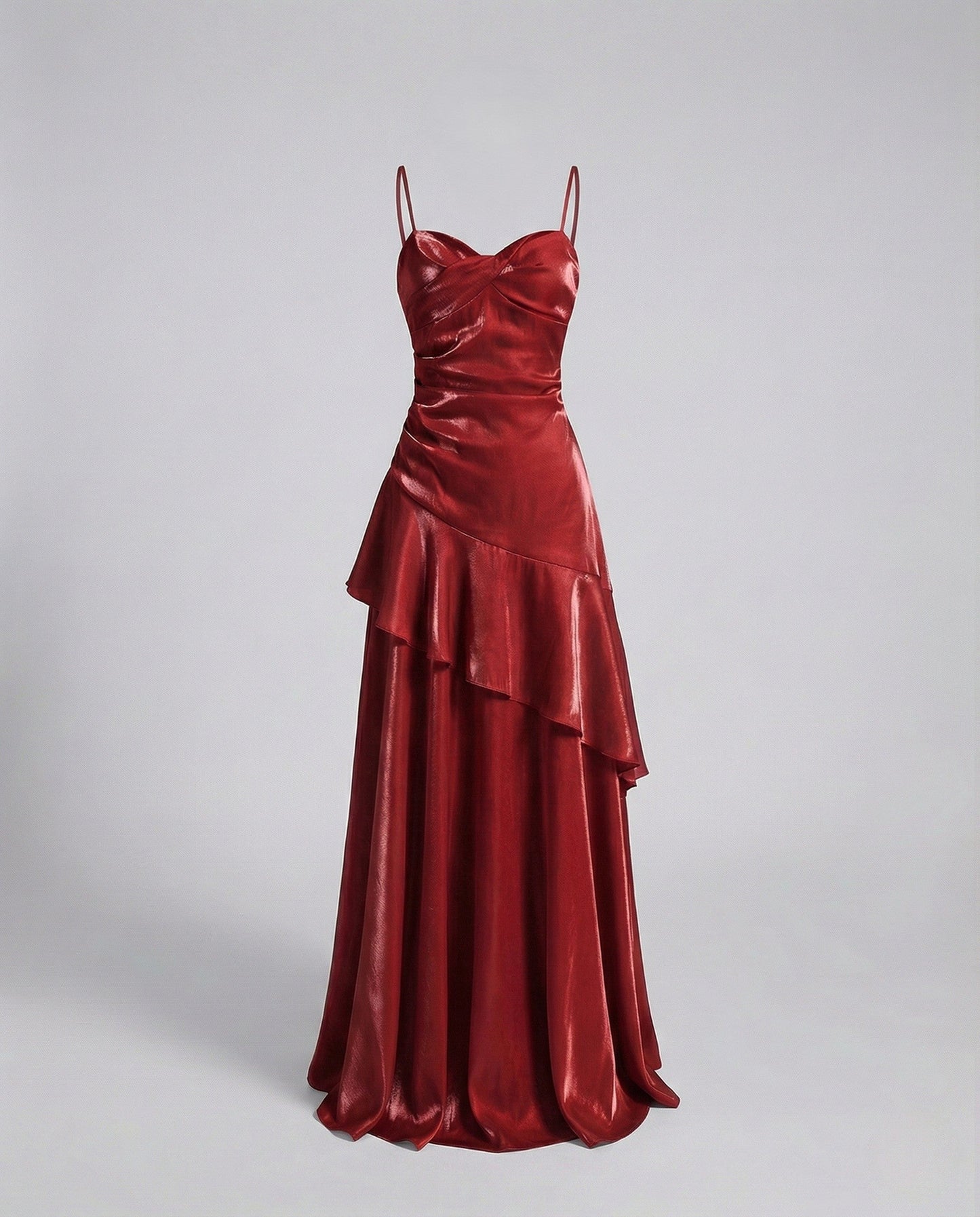 Damen Abendkleid Satin Herz Ausschnitt