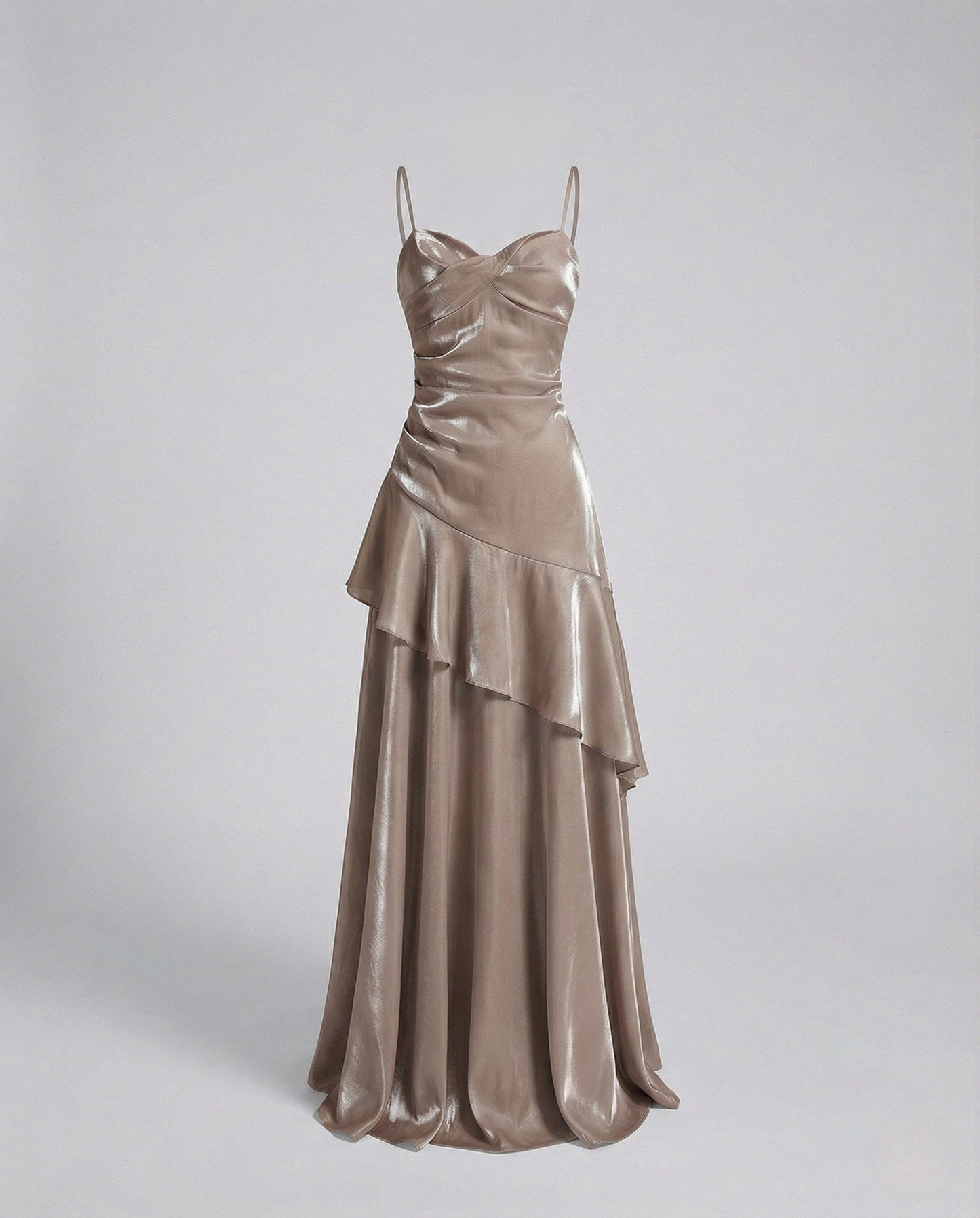 Damen Abendkleid Satin Herz Ausschnitt