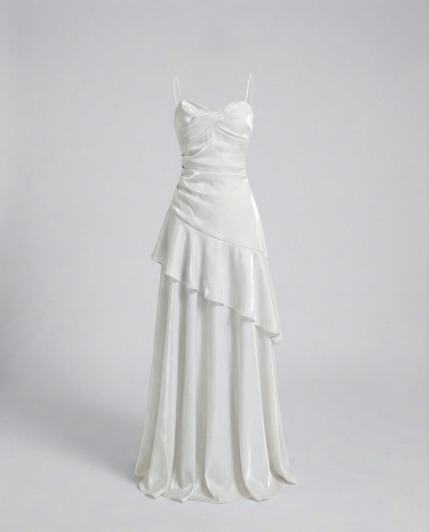 Damen Abendkleid Satin Herz Ausschnitt