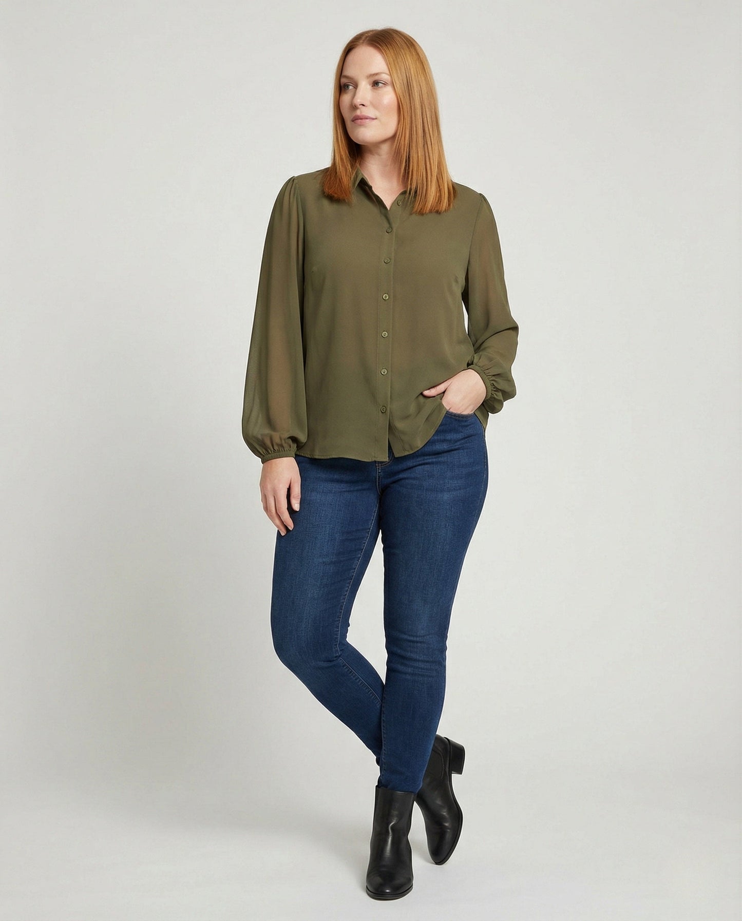 Damen Viskose Bluse Stehkragen - Norvielle