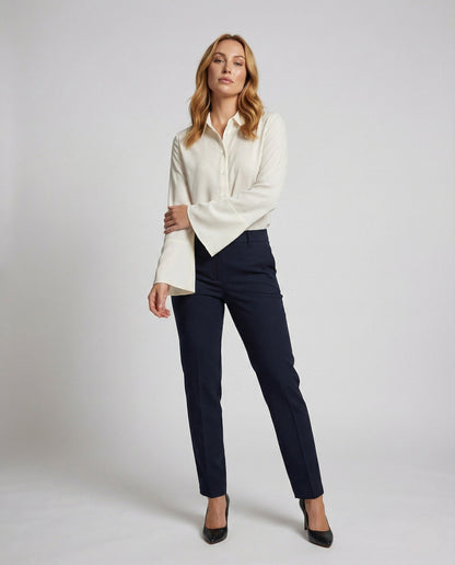 Damen Hemdbluse Chiffon Glockenärmel Elegante Bluse - Norvielle