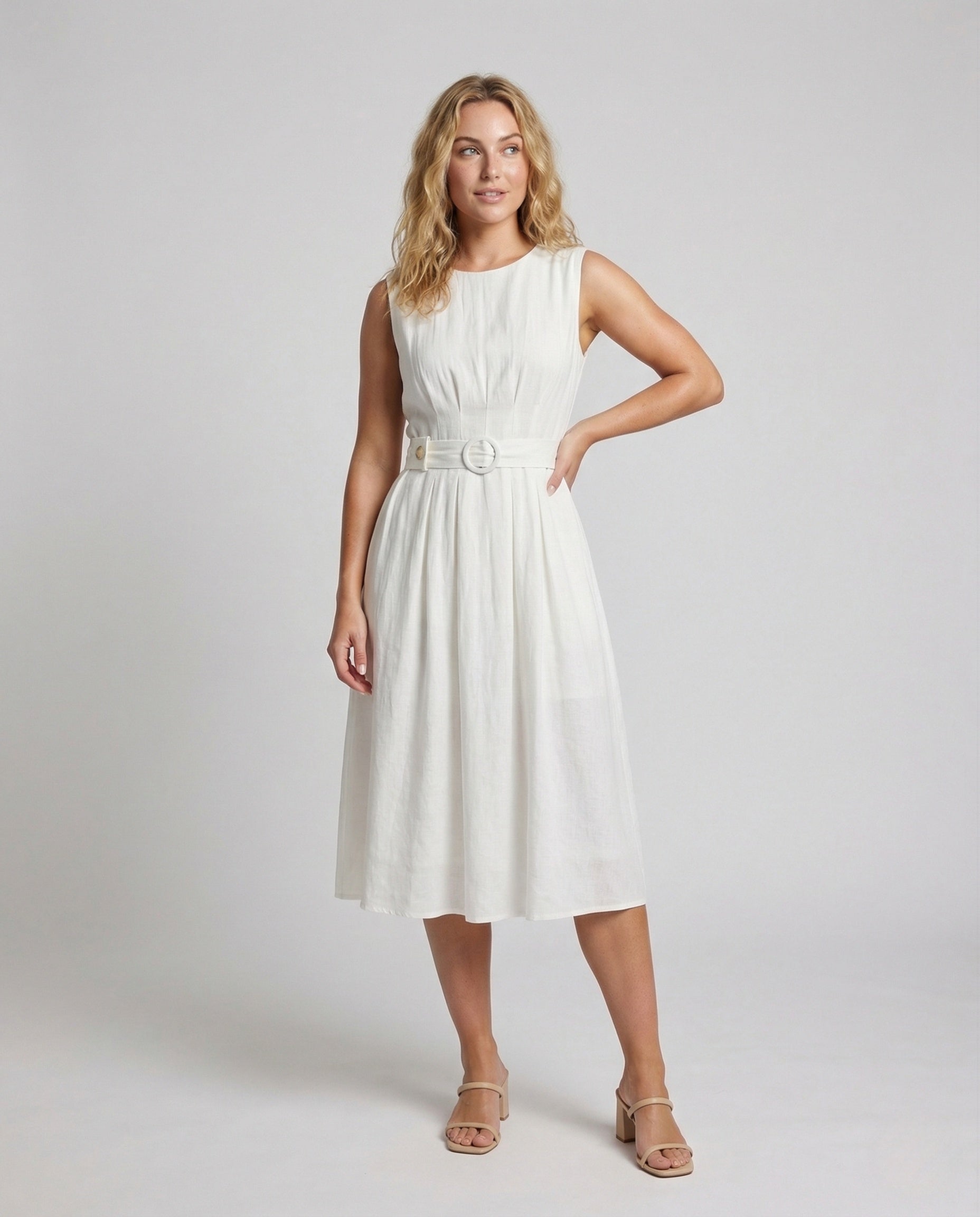 Damen Ärmelloses Maxikleid Gürtel Elegantes - Norvielle
