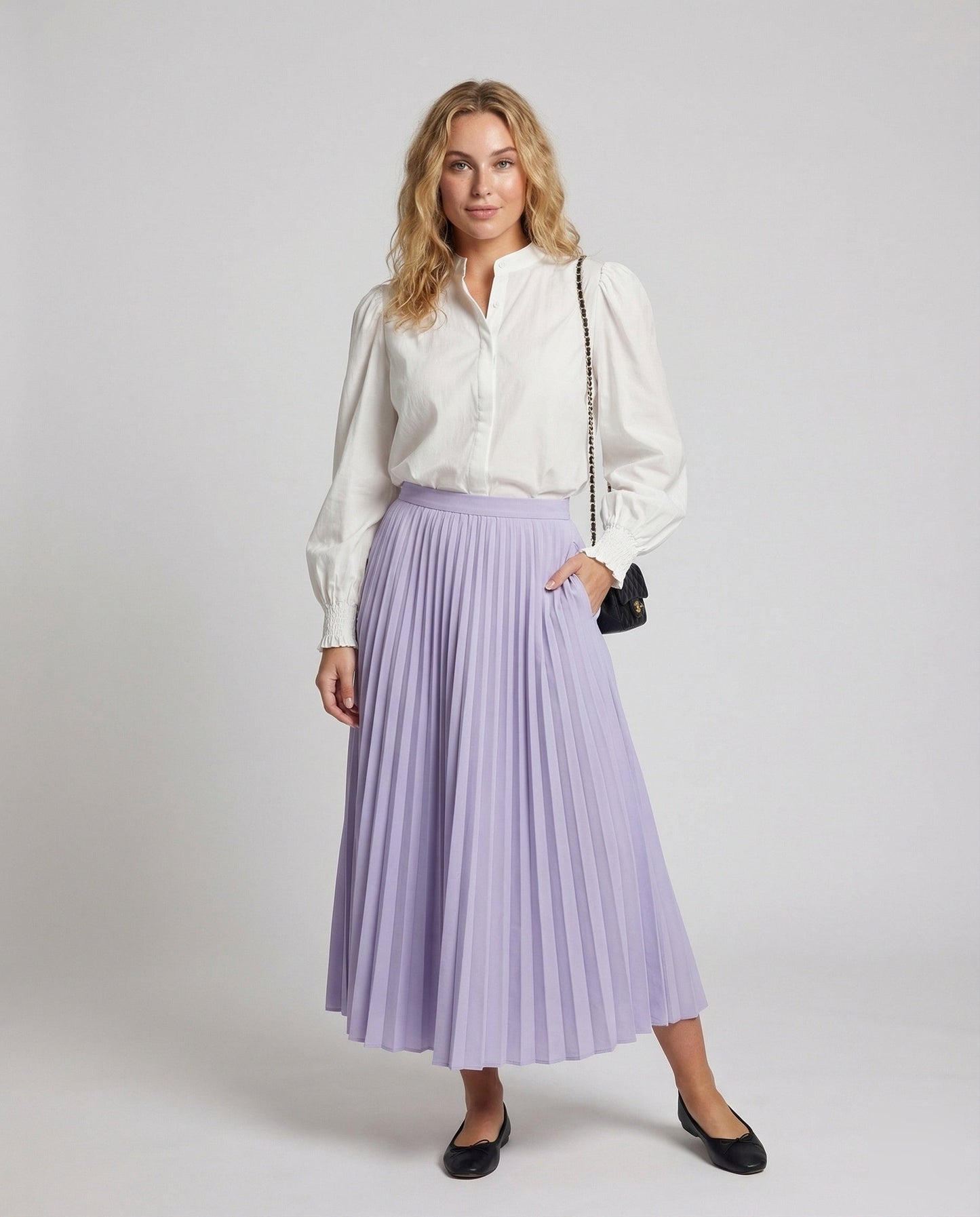 Damen Zweiteiler Chiffon Maxirock Plissiert - Norvielle