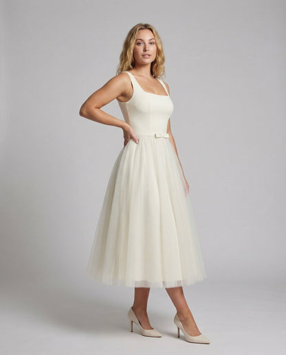 Damen Abendkleid mit Tüllrock und Trägern - Norvielle