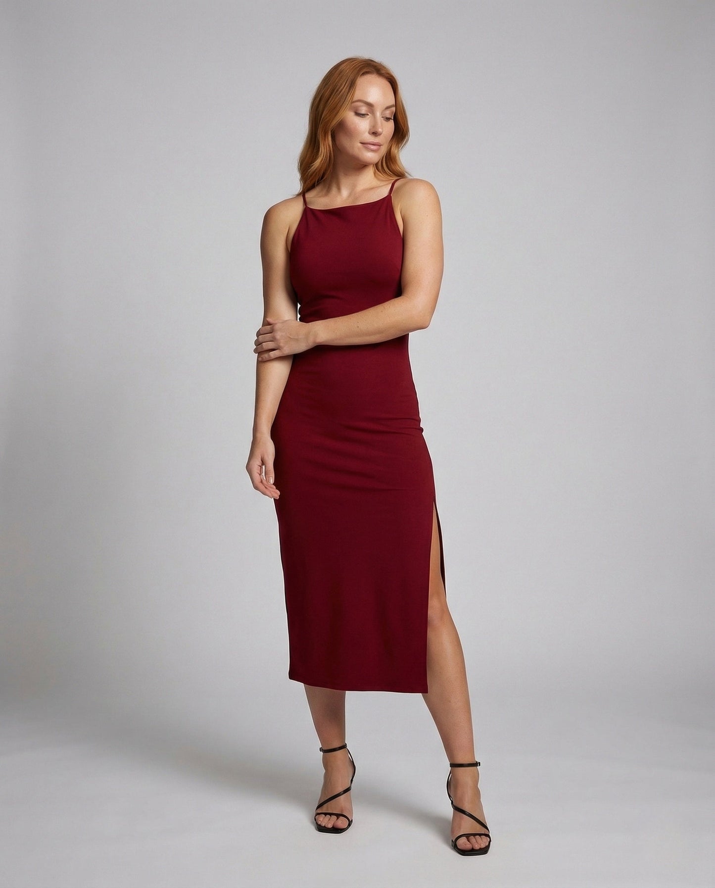 Damen Abendkleid Figurbetont Beinschlitz - Norvielle