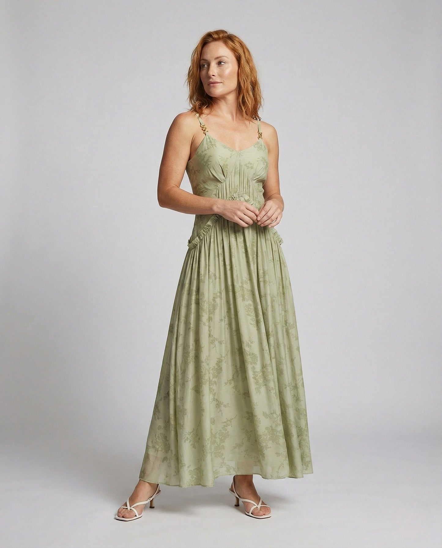 Damen Maxikleid Jacquard mit Bustier - Norvielle