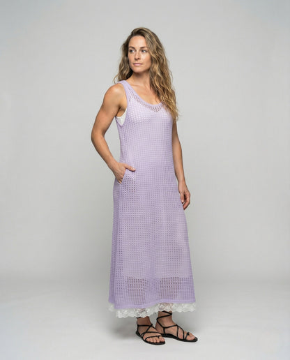 Damen Maxikleid A-Linie Gehäkelt - Norvielle