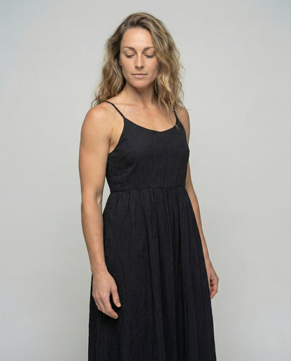 Damen Trägerkleid aus Viskose Gekräuselt - Norvielle