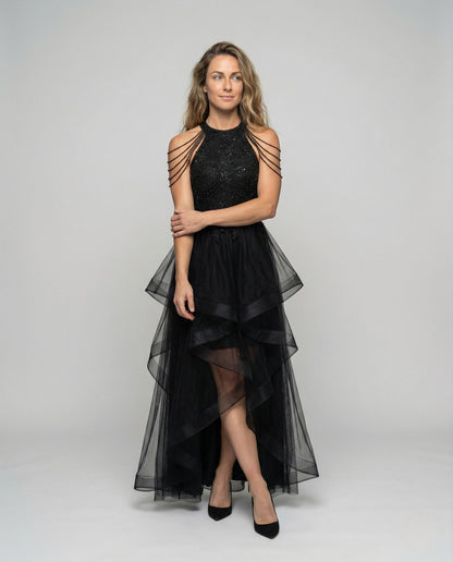 Damen Abendkleid Tüll Mieder - Norvielle