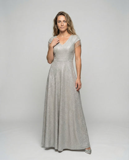 Damen Abendkleid Glitzernd Fransenärmel - Norvielle