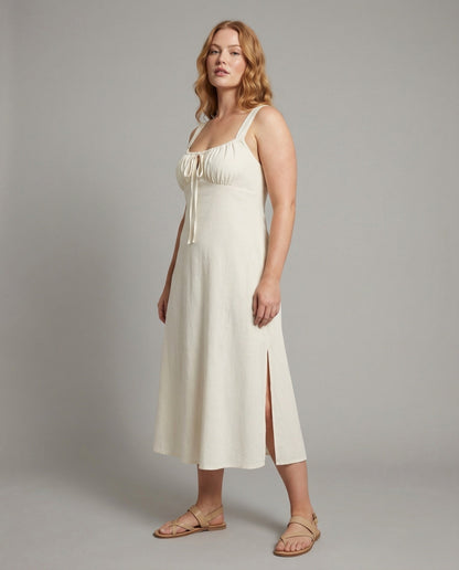 Damen A-Linien Kleid Lang mit Schlitz - Norvielle
