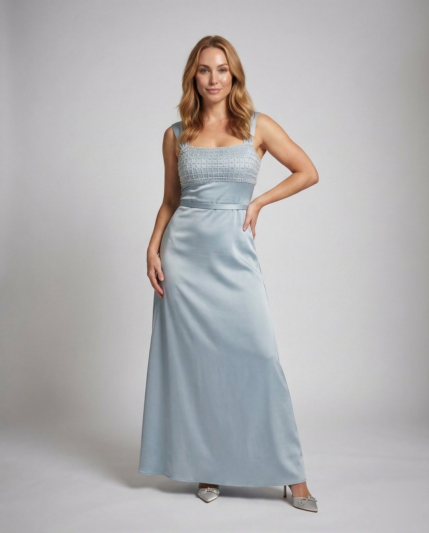 Damen Abendkleid Lang Empire Schnitt Besticktes Bustier - Norvielle
