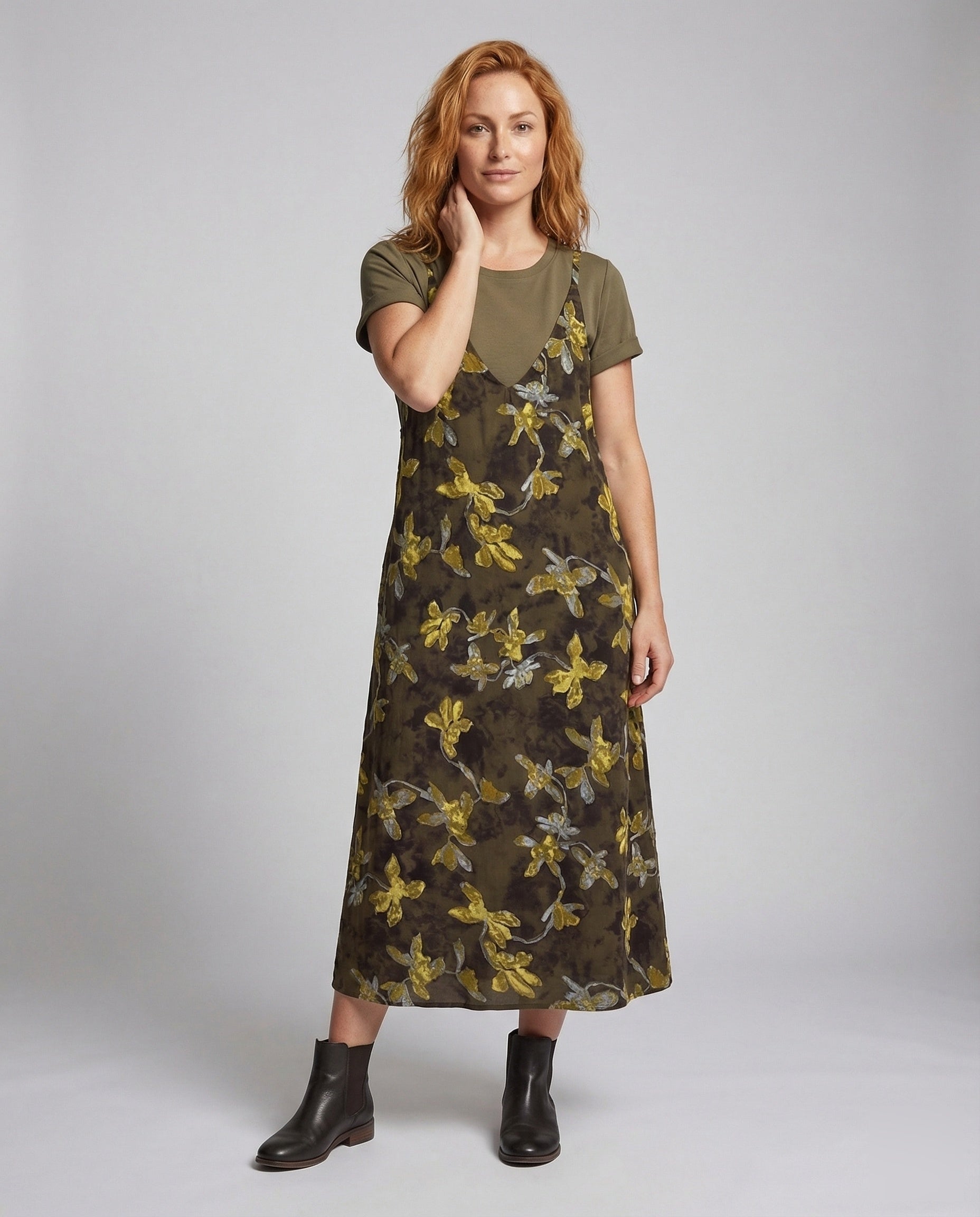 Damen Maxikleid Jeansoptik Latz - Norvielle