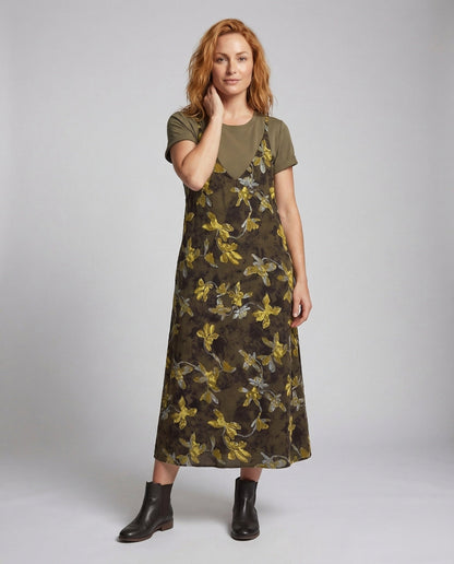Damen Maxikleid Jeansoptik Latz - Norvielle