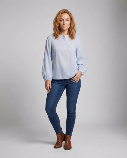 Damen Bluse Chiffon Stehkragen - Norvielle