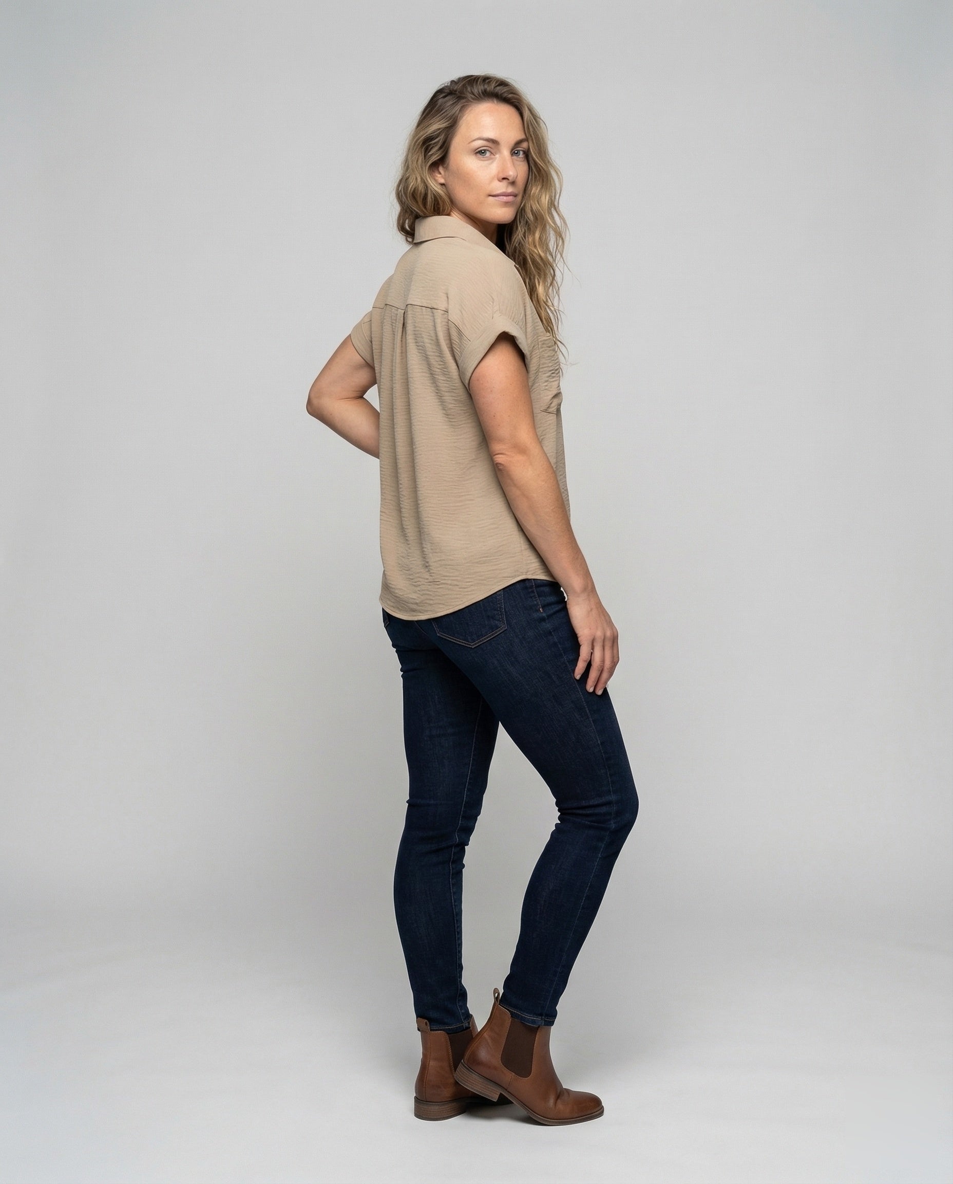Damen Viskose Bluse Lockere Passform - Norvielle