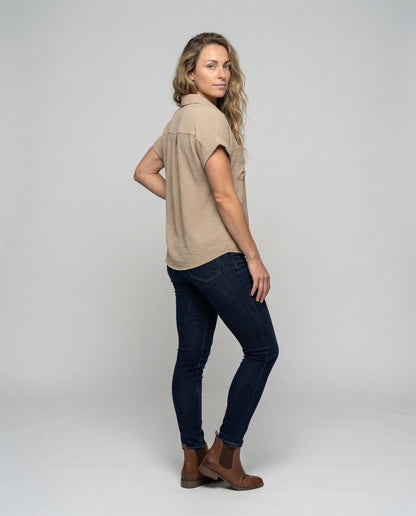 Damen Viskose Bluse Lockere Passform - Norvielle