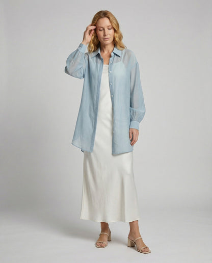 Damen Oversize Bluse Cut Out Rücken - Norvielle