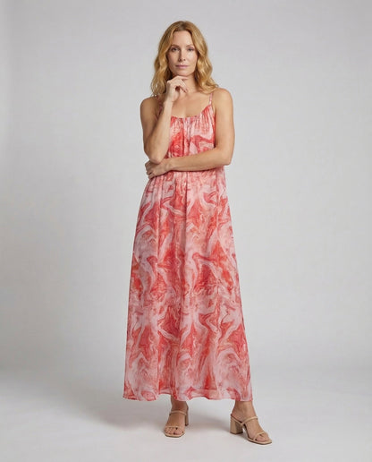 Damen Maxikleid Aquarell Muster - Norvielle