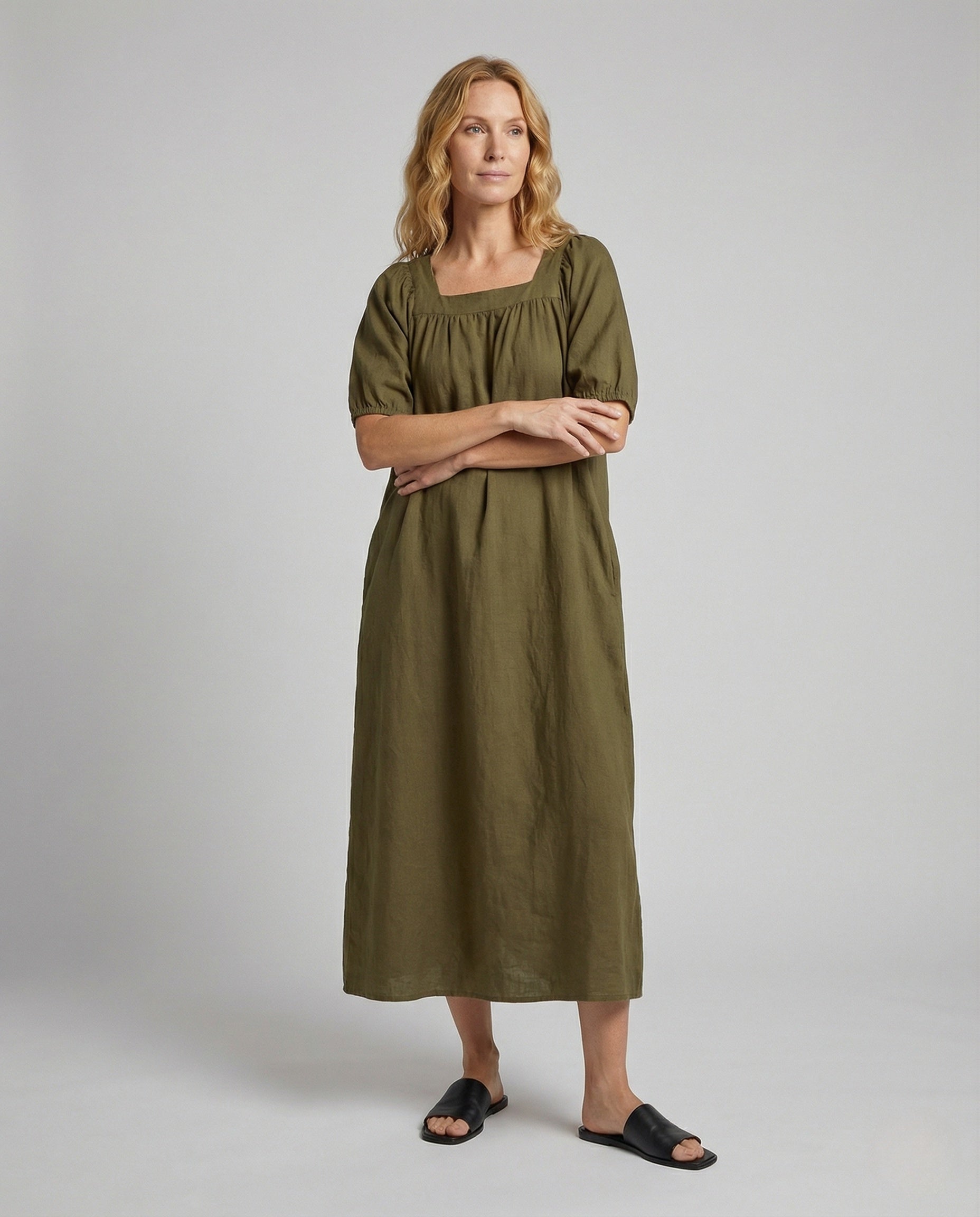 Damen Maxikleid Quadratischer Ausschnitt - Norvielle