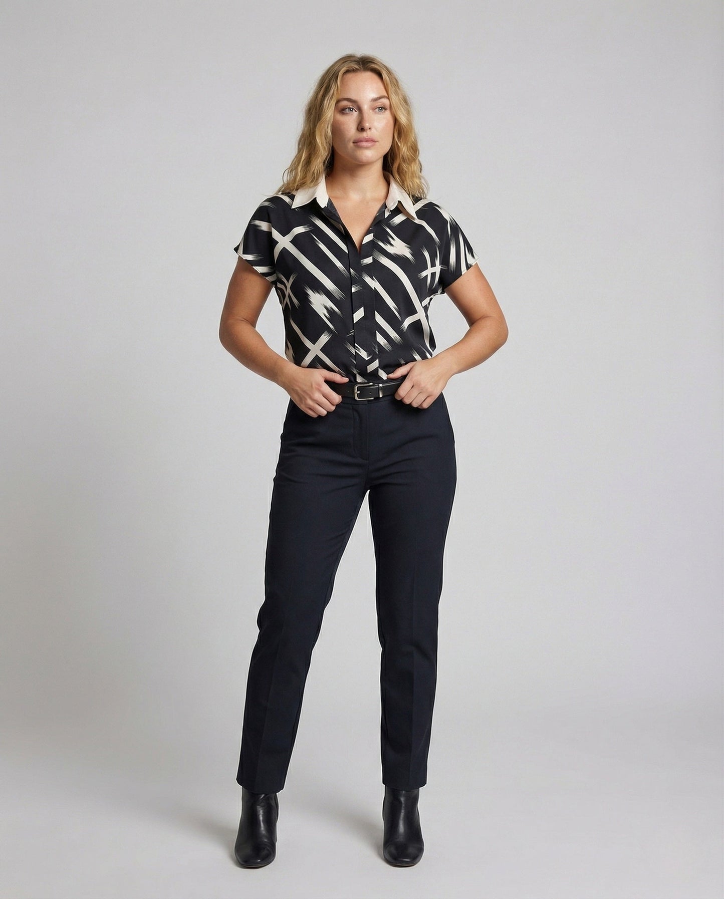 Damen Blusenshirt Seidenlook mit Print - Norvielle