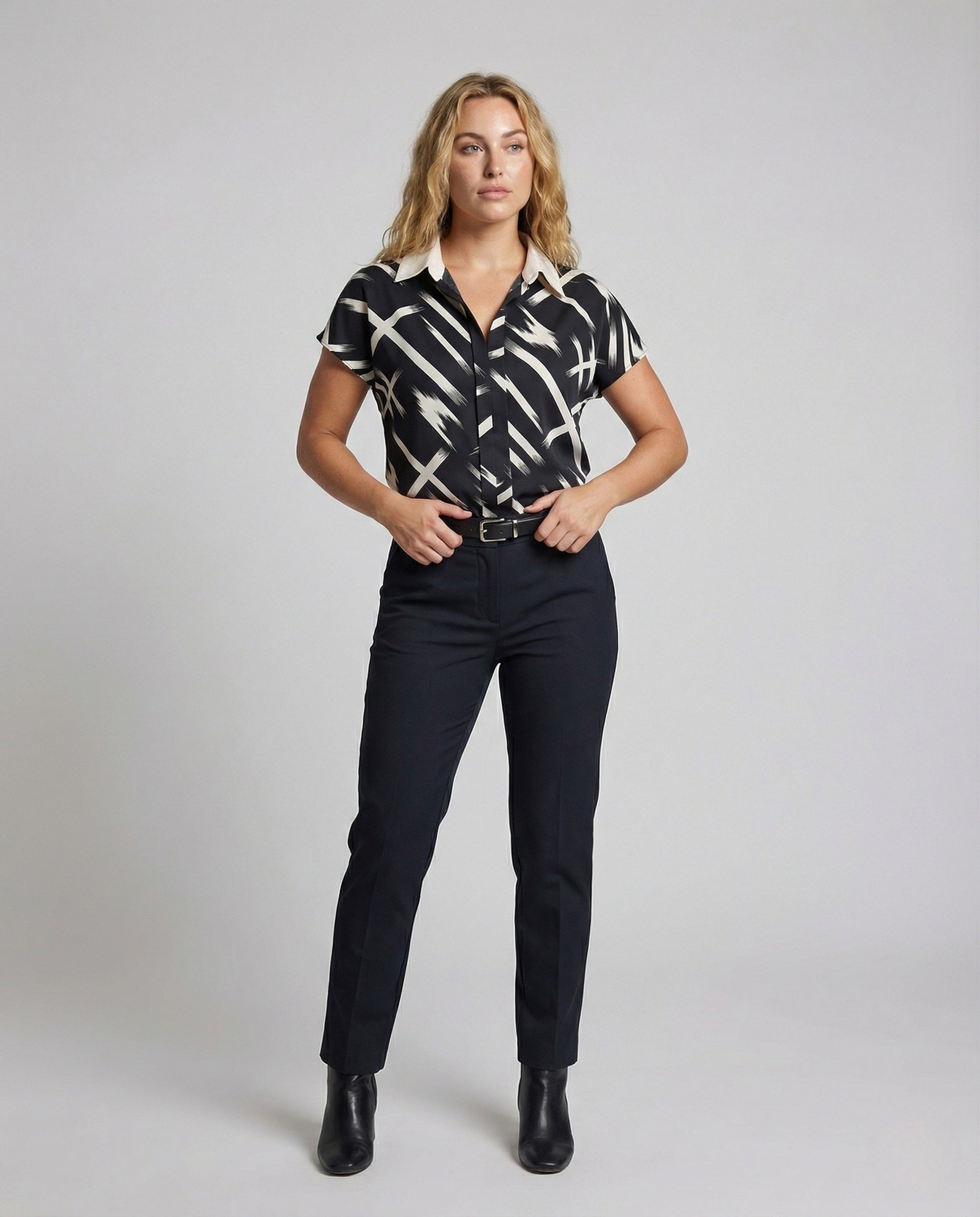 Damen Blusenshirt Seidenlook mit Print - Norvielle