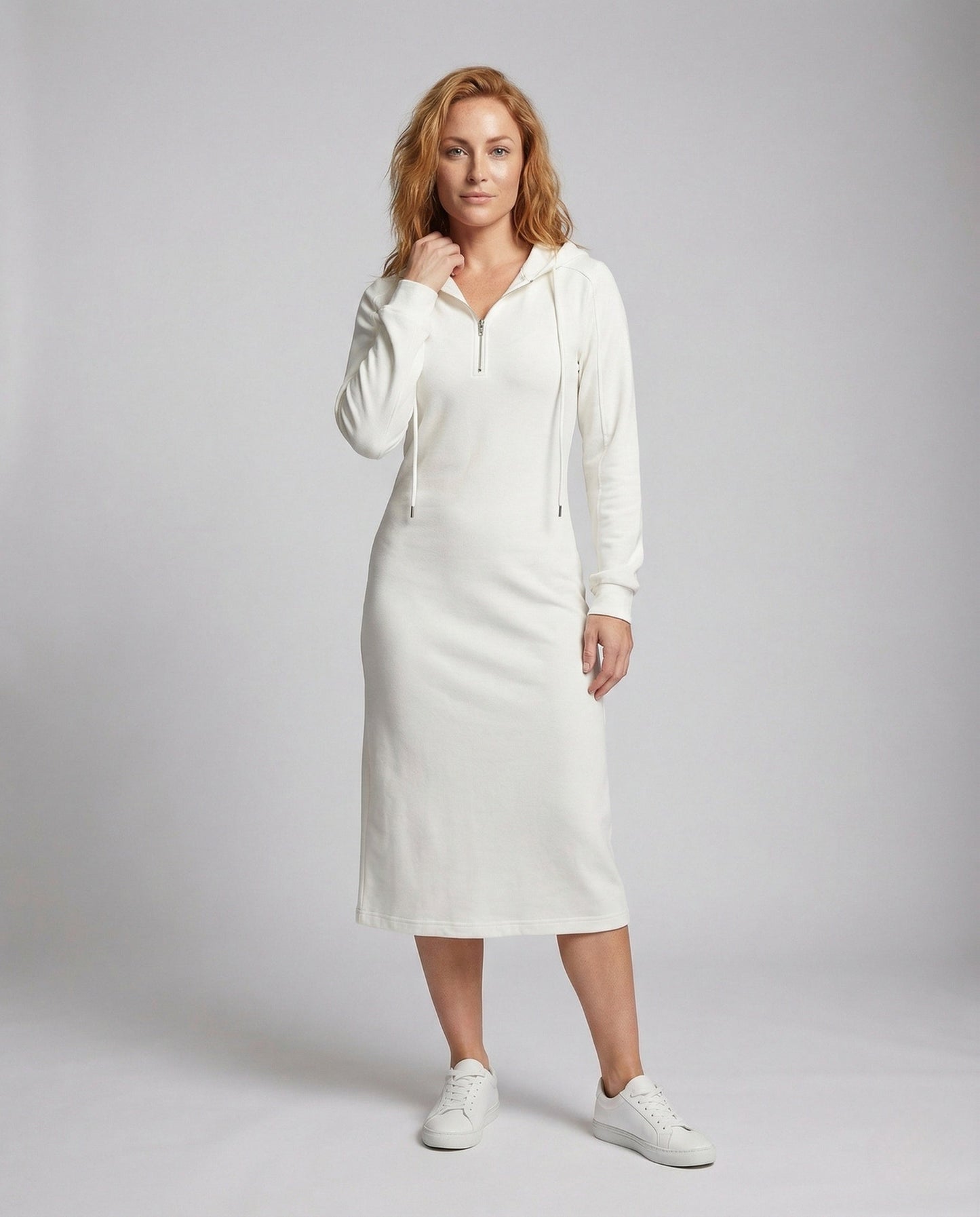 Damen Midikleid Langarm Jersey - Norvielle