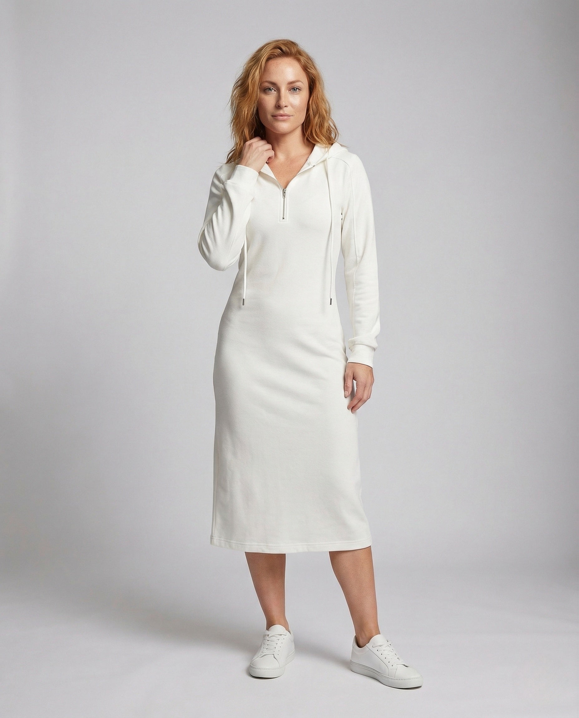 Damen Midikleid Langarm Jersey - Norvielle