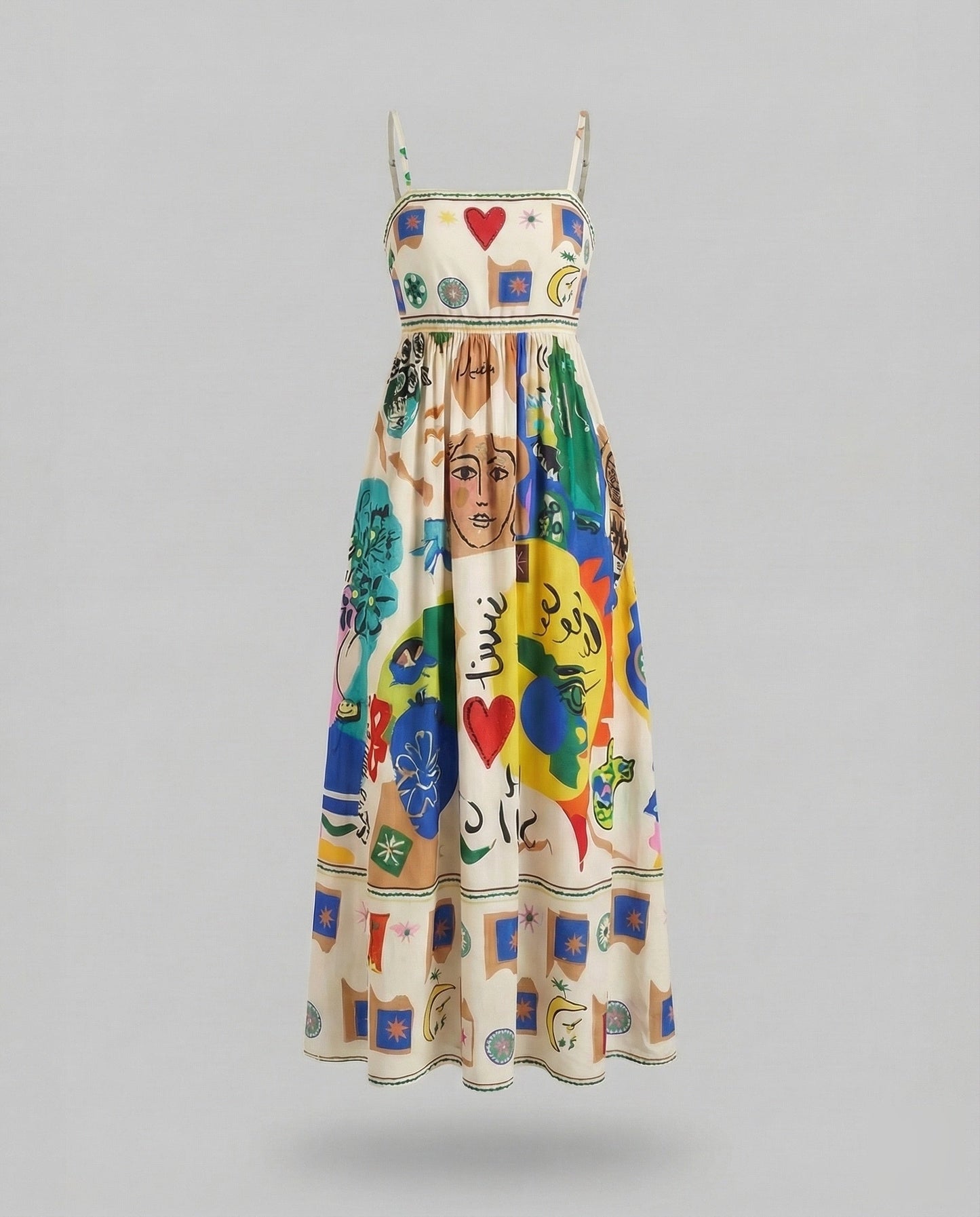 Damen Maxikleid Alloverprint