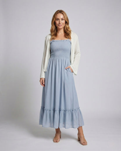 Damen Midikleid Strick Überwurf - Norvielle