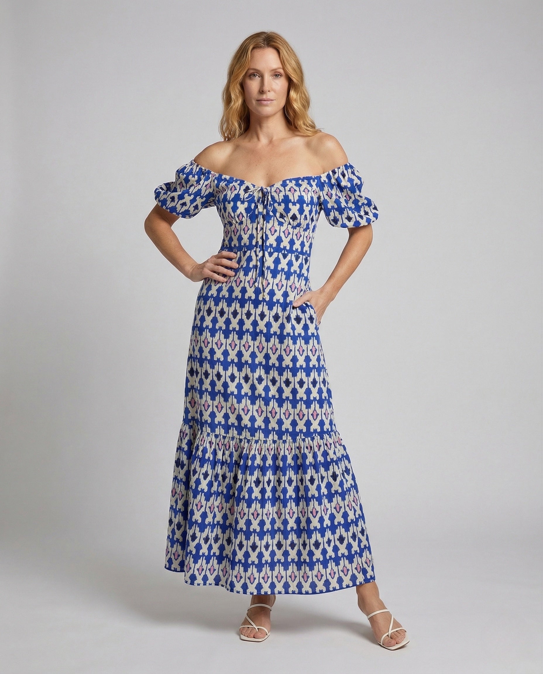 Damen Maxikleid Carmenausschnitt - Norvielle