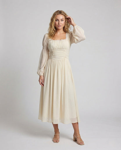 Damen Abendkleid Chiffon Ballonärmel - Norvielle