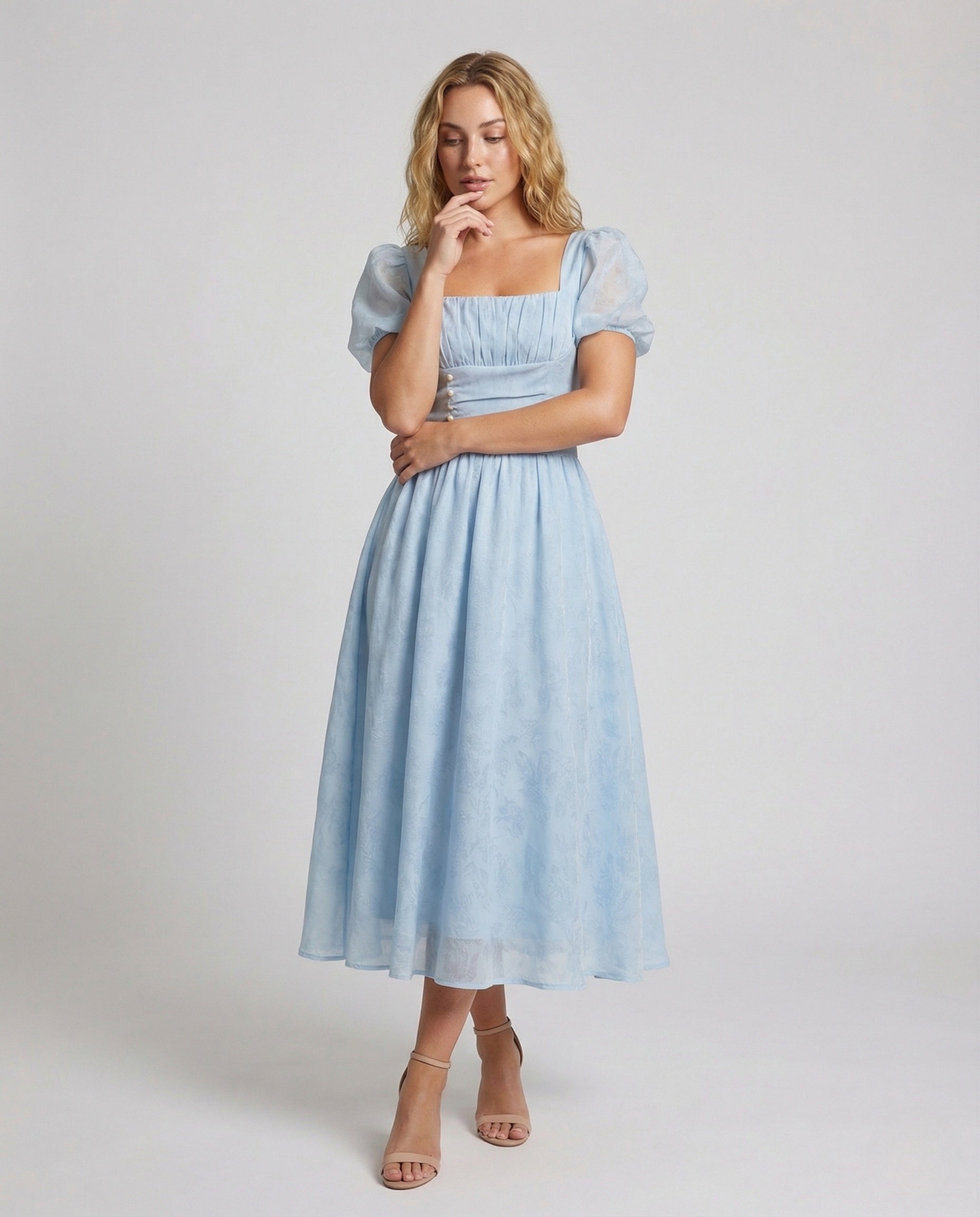 Damen Maxikleid mit Herzausschnitt Vintage-Stil - Norvielle