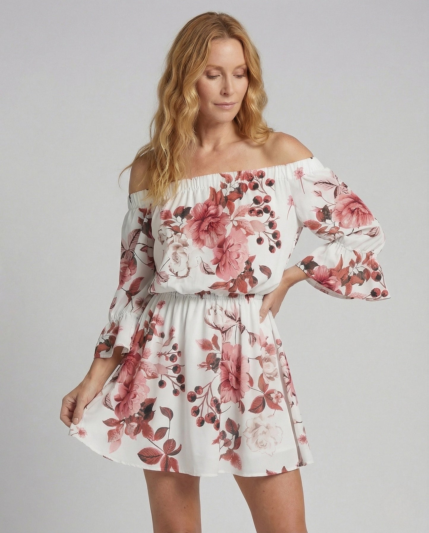 Damen Minikleid Carmen Volantsaum - Norvielle