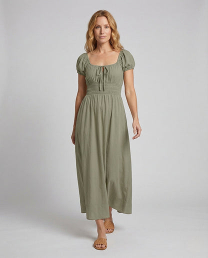 Damen Maxikleid Empire Taille Sommerkleid - Norvielle